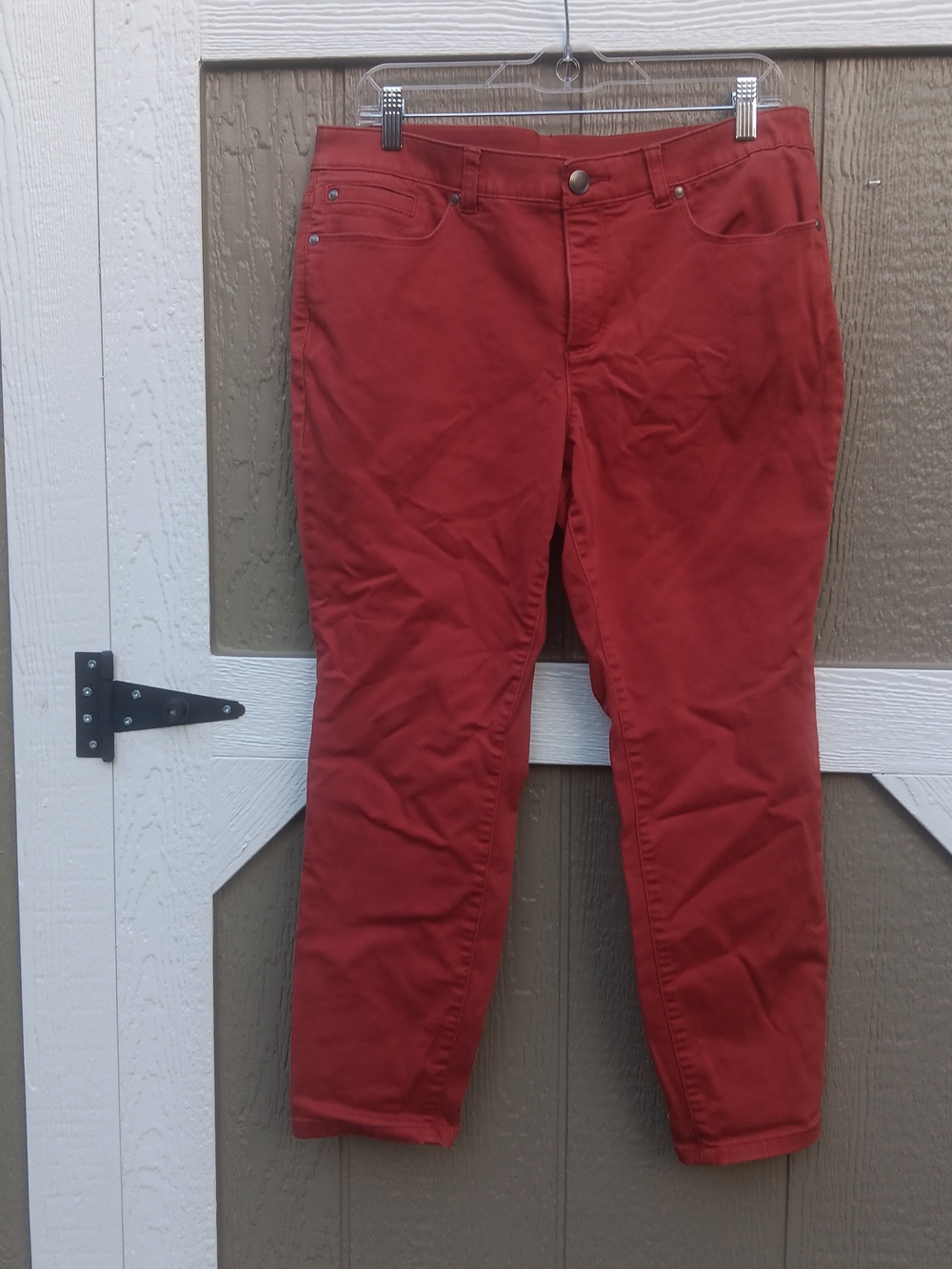 Christopher & Banks Signature Slimming  Brick Rust 5-Pocket Jean Pants Size 12
